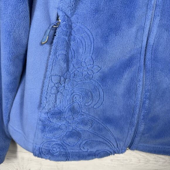 L.L. Bean Fleece Soft Sweater Full Zip Light Blue Women's Size Medium - Picture 4 of 7